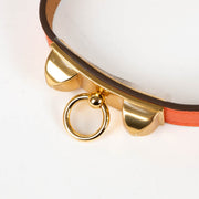 Hermès Rivale double tour orange Epsom leather bracelet size S
