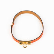 Hermès Rivale double tour orange Epsom leather bracelet size S