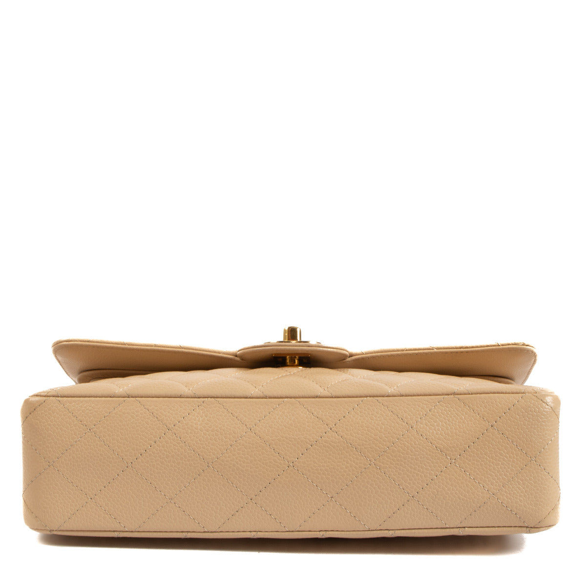 Chanel Beigekleurige Caviar Leren Medium Classic Flap Bag