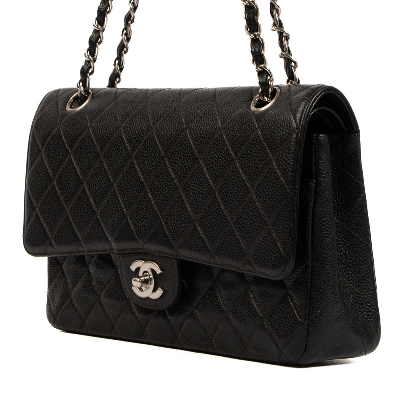 Chanel Black Caviar Leather Medium Classic Bag