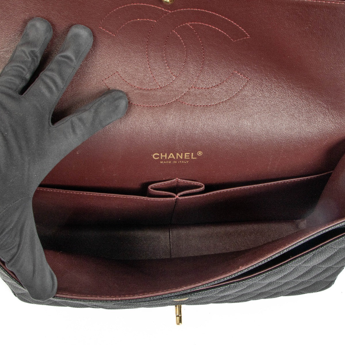 Chanel Black Caviar Leather Maxi Classic Bag