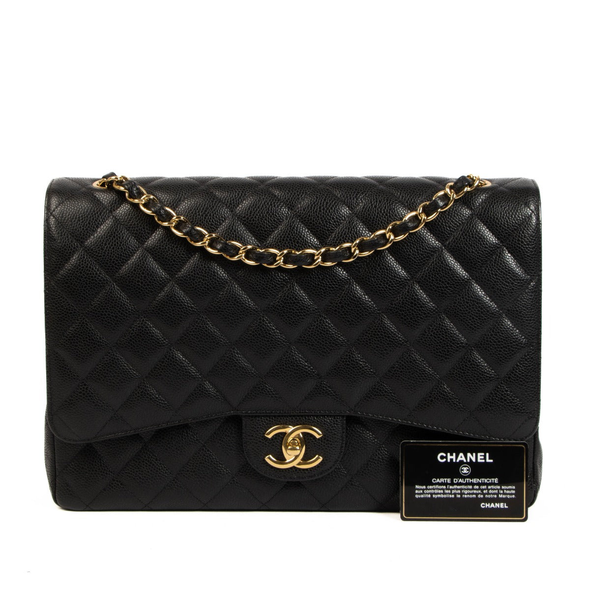 Chanel Black Caviar Maxi Classic Single Flap Bag