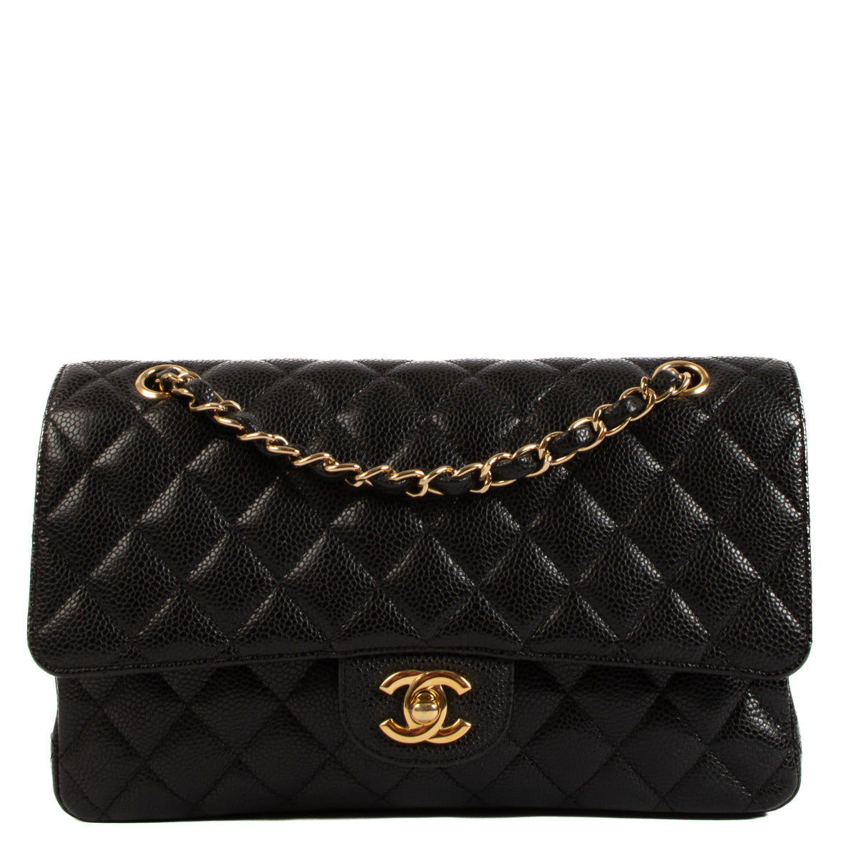 Chanel Black Caviar Leather Medium Classic Flap Bag GHW Crafted with meticulous attention to detail, this iconic piece showcases the perfect harmony between sophistication and practicality, making it a must-have accessory for the modern fashion connois