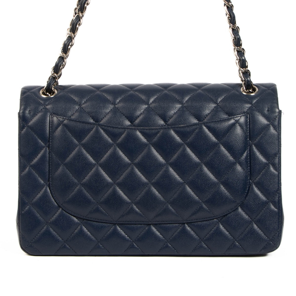 Authentic second hand pre-owned Chanel Navy Caviar Leather Large Classic Bag on www.labellov.com
