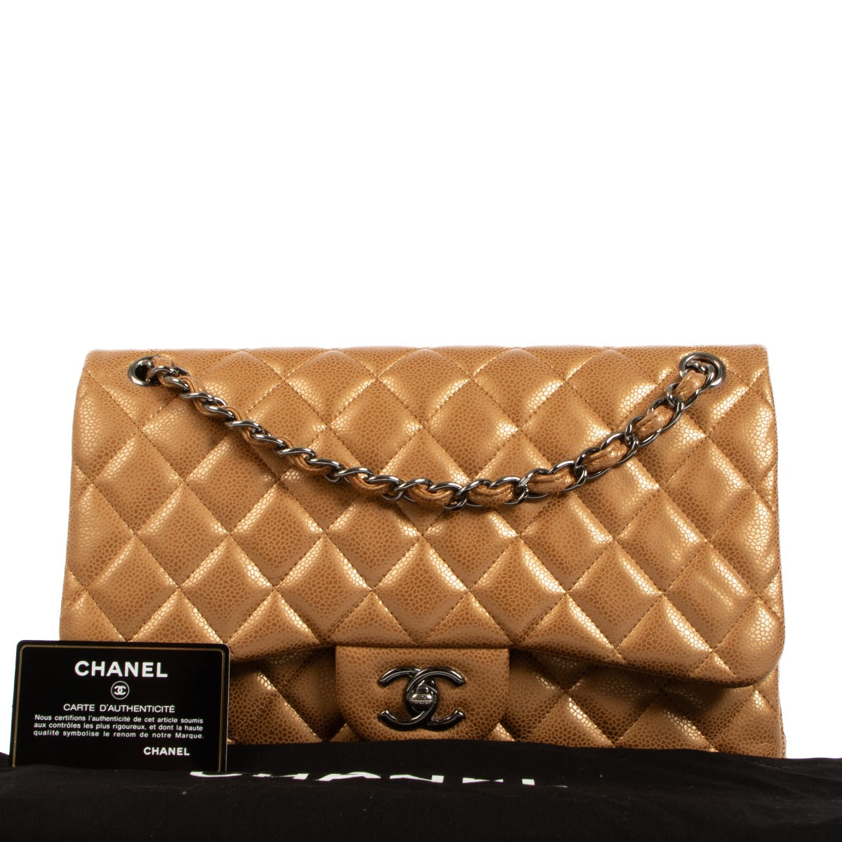 Chanel Bronze Caviar Leather Large Classic Flap Bag