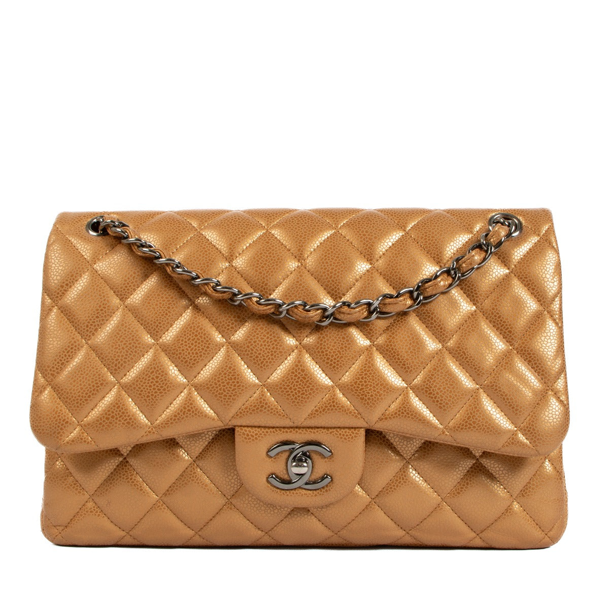 Chanel Bronze Caviar Leather Large Classic Flap Bag