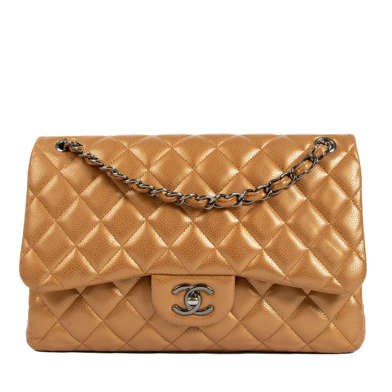 Chanel Bronze Caviar Leather Large Classic Flap Bag