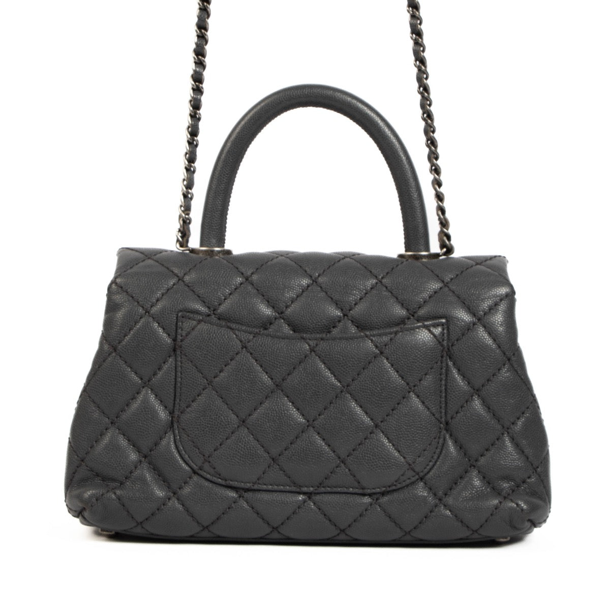 shop 100% authentic second hand Chanel Grey Small Coco Top Handle Bag on Labellov.com