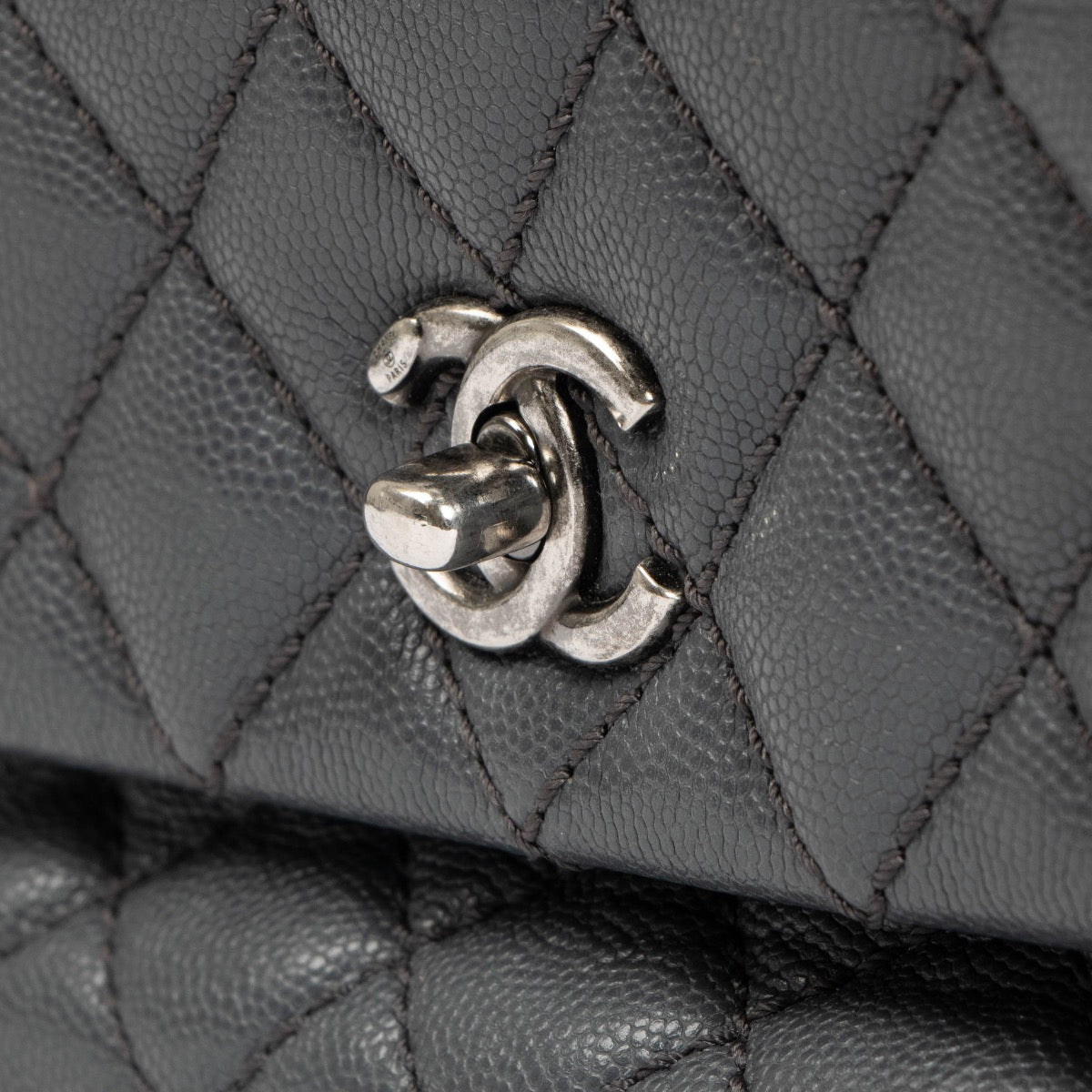 shop 100% authentic second hand Chanel Grey Small Coco Top Handle Bag on Labellov.com
