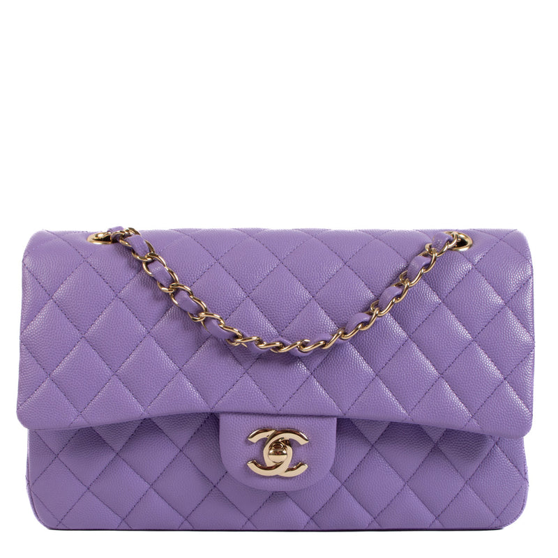 Chanel Purple Caviar Medium Classic Flap Bag