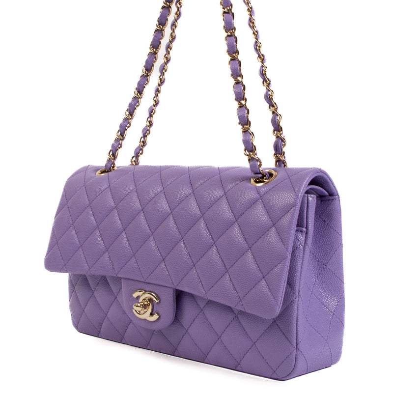 Chanel Purple Caviar Medium Classic Flap Bag
