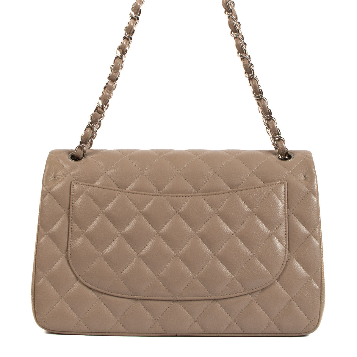 Chanel Gris Tourterelle Caviar Leather Grote Klassieke Kleptas