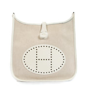 Hermès Evelyne 28 Toile H/Evercalf Ecru/White Palladium Hardware