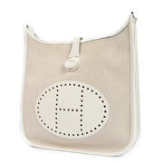 Hermès Evelyne 28 Toile H/Evercalf Ecru/White Palladium Hardware