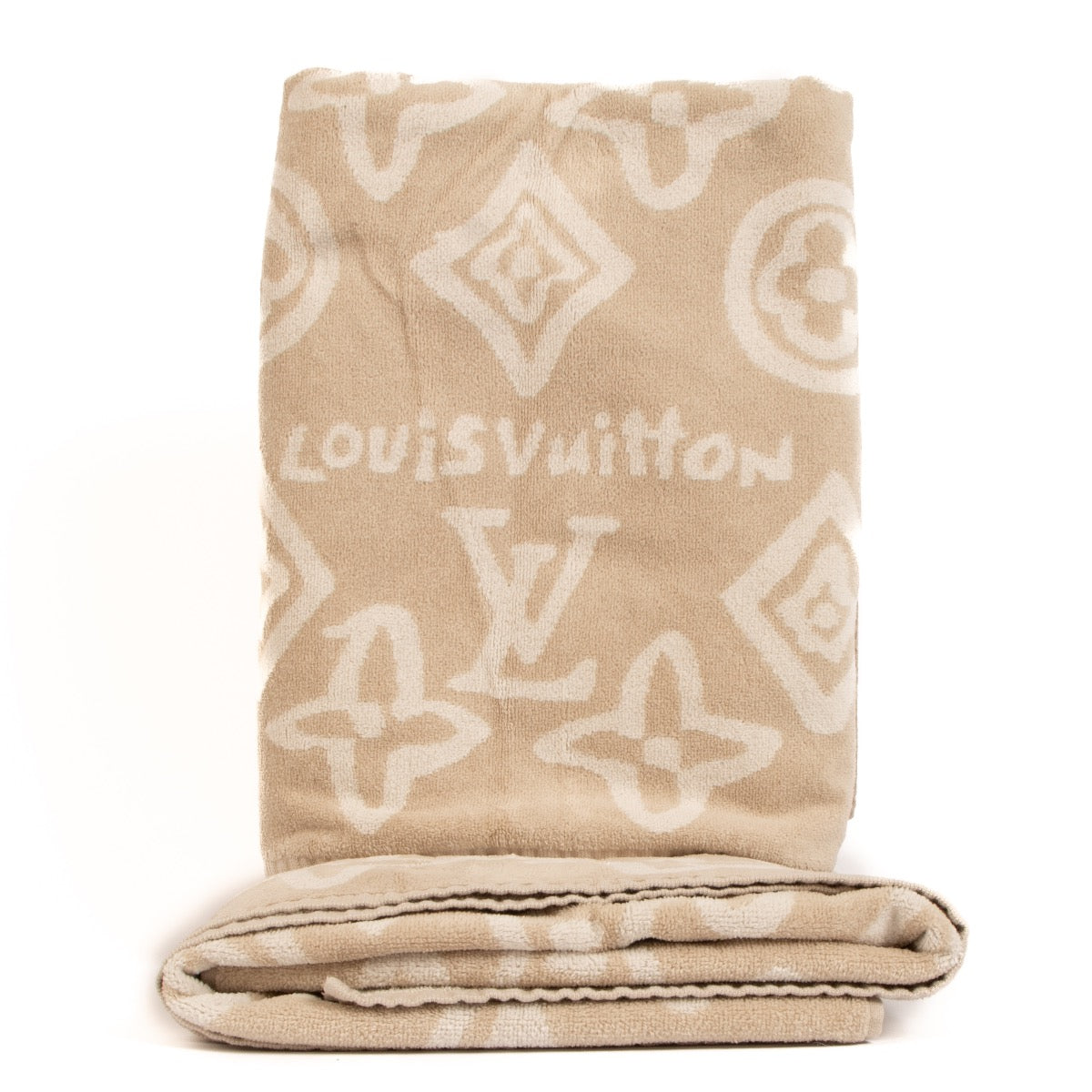buy real authentic Louis Vuitton Beige Tahitienne Beach Towels safe online at Labellov.com
