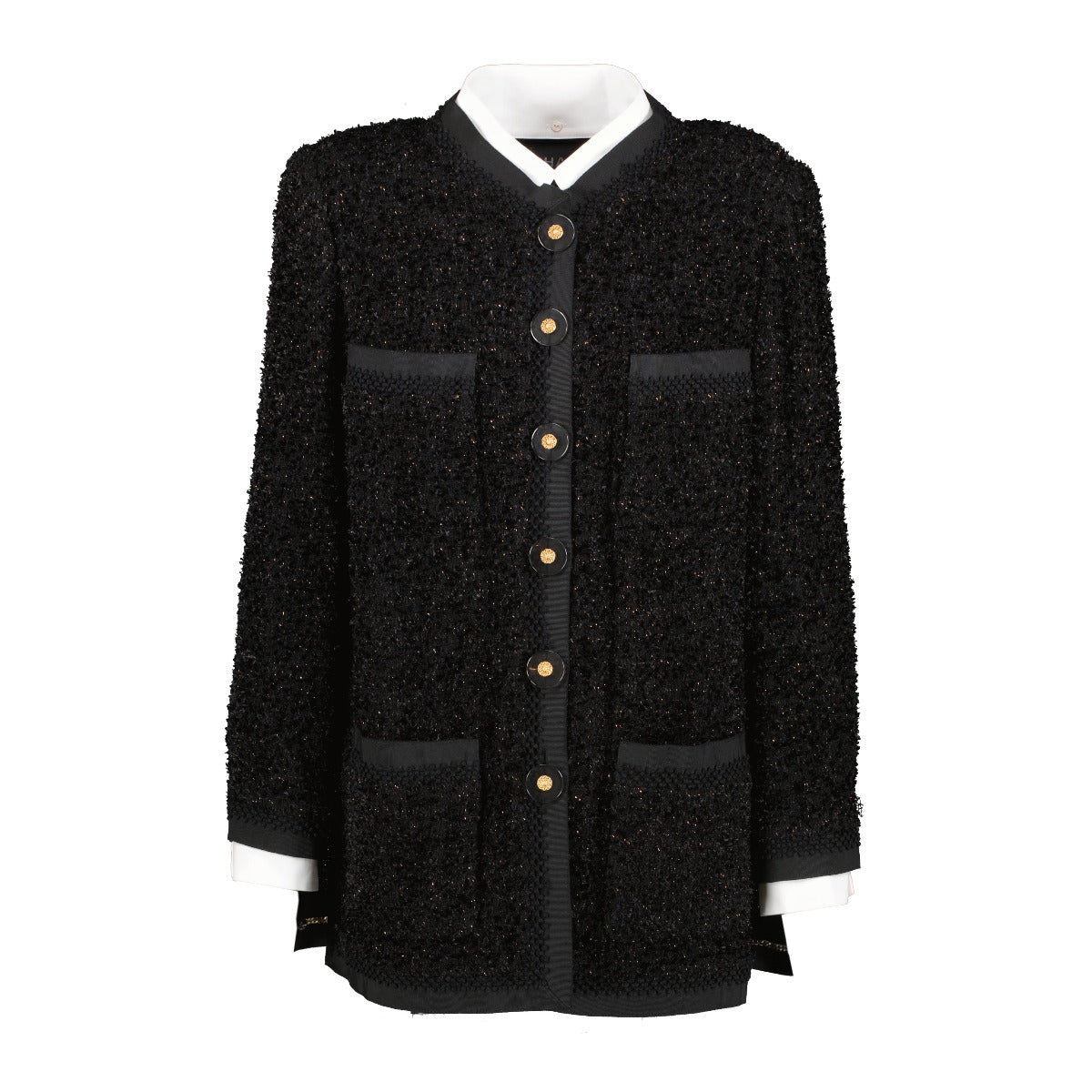 Chanel 17A Tweed Mock Shirt Jacket