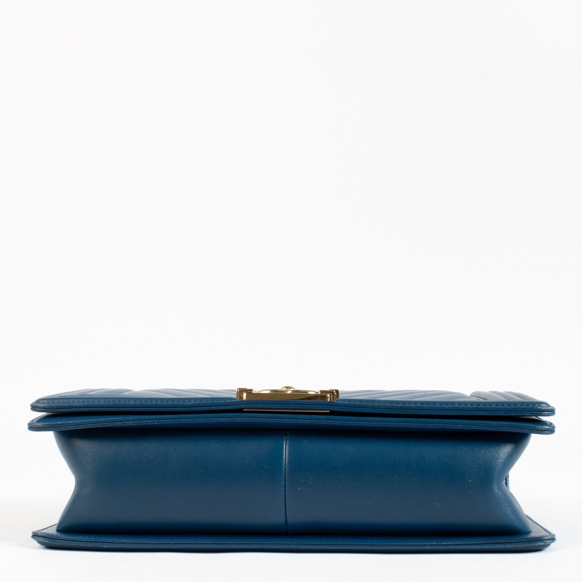 Shop 100% authentic second hand Chanel Blue Chevron Boy Bag on Labellov.com