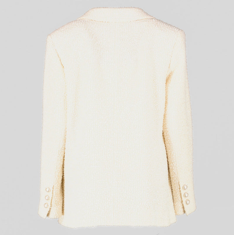 Chanel 19C La Pausa Witte Tweed Jas Blazer - Maat FR44