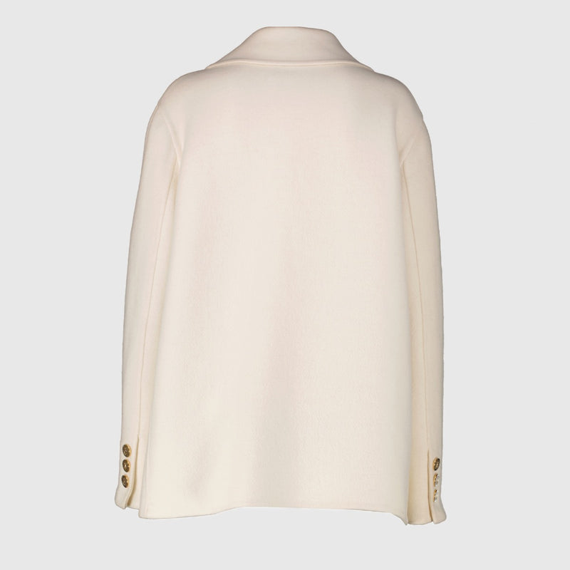 Christian Dior White Coat in alpaca, cashmere and wool – Size FR 42.