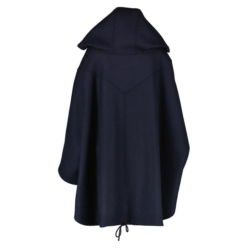 Dior Blue Wool Logo Hooded Poncho