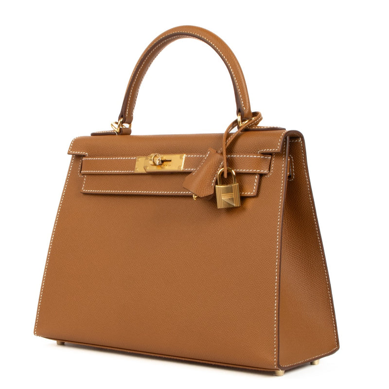 Authentic second hand brand new store-fresh Hermès 2023 Kelly Sellier 28 Veau Epsom 37 Gold on www.labellov.com