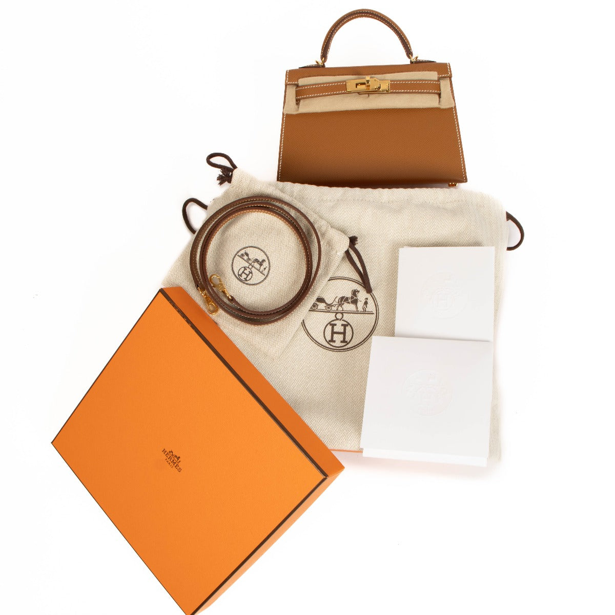 Hermès 2023 Kelly Mini II Gold Epsom