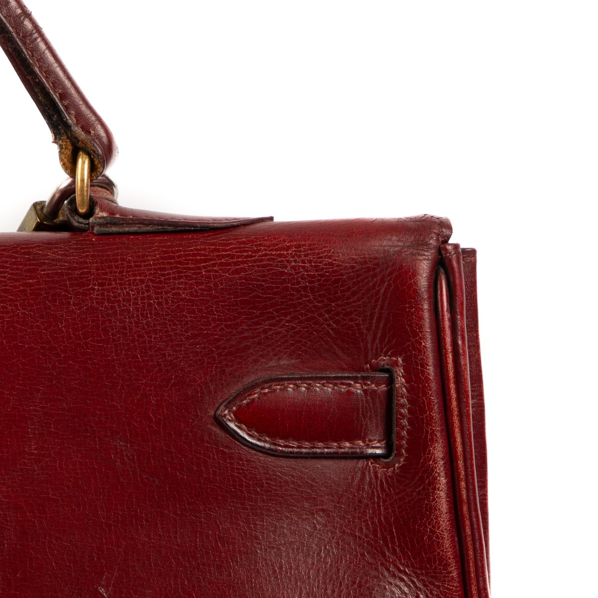 Hermès Kelly 35 Box Calf Burgundy GHW