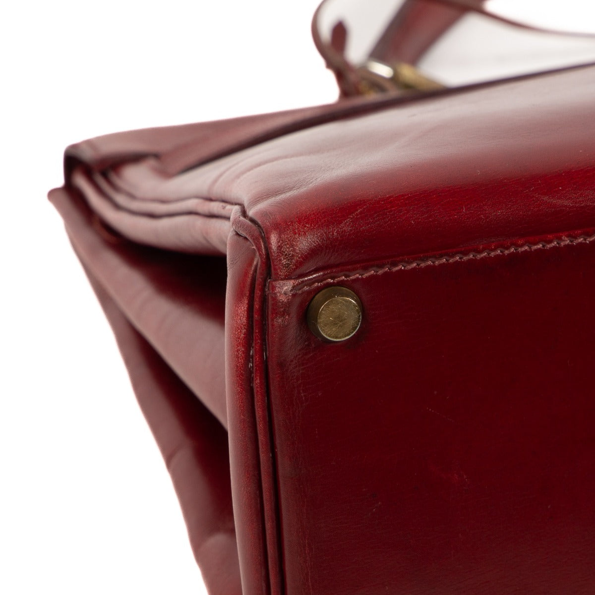 Hermès Kelly 35 Box Calf Burgundy GHW