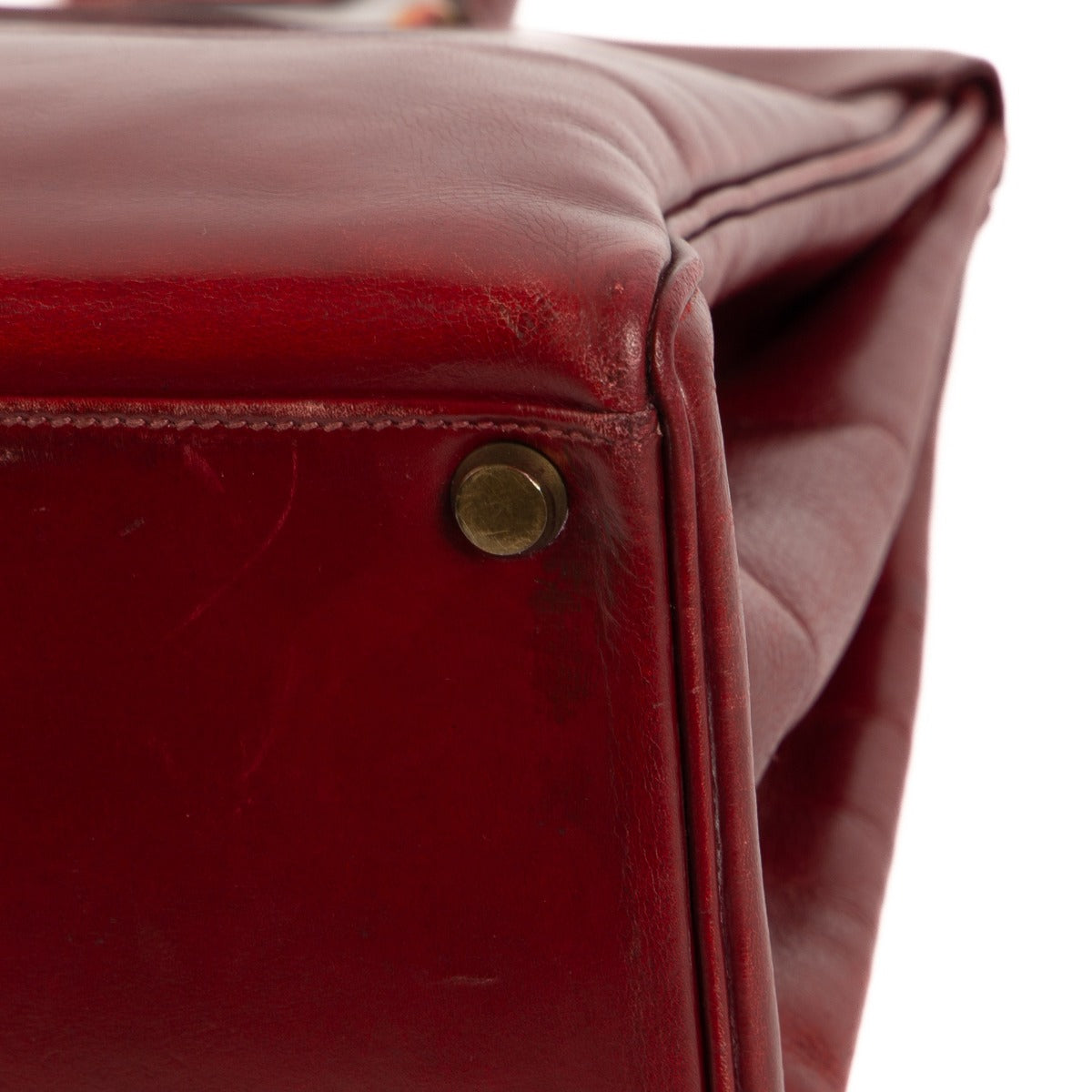 Hermès Kelly 35 Box Calf Burgundy GHW