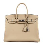 Authentic second hand pre-owned Hermès 2021 Birkin 35 Trench Taurillon Clemence on www.labellov.com