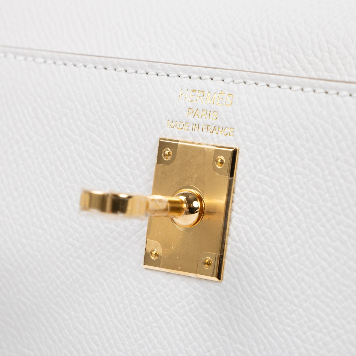 Hermes Kelly 25 Gris Pale Logo Stamp