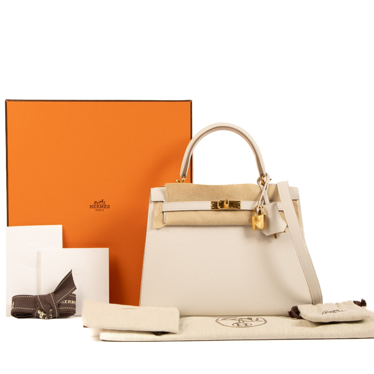 Hermès 2023 Kelly 25 Gris Pale Epsom