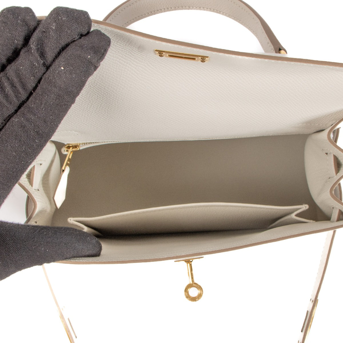 Hermès Kelly 25 Gris Pale Epsom GHW