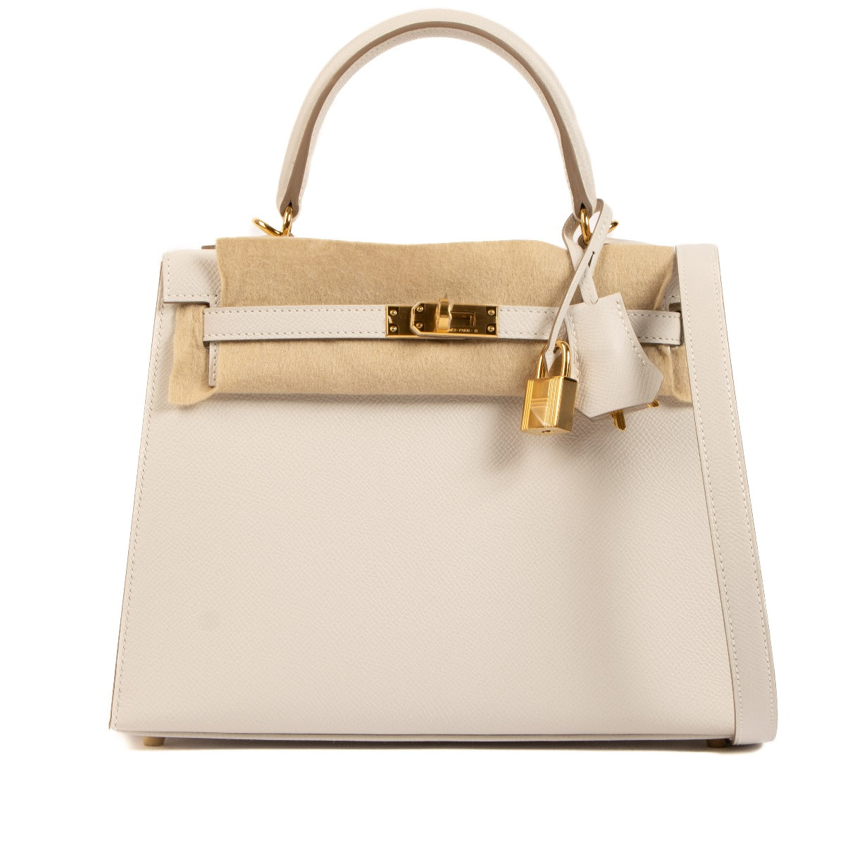 Authentic brand new Hermès 2023 Kelly 25 Gris Pale Epsom by Labellov