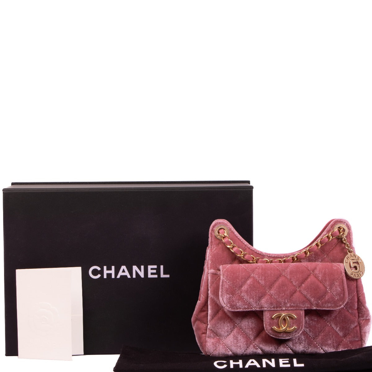 Chanel 23B Pink Velvet Small Hobo Bag