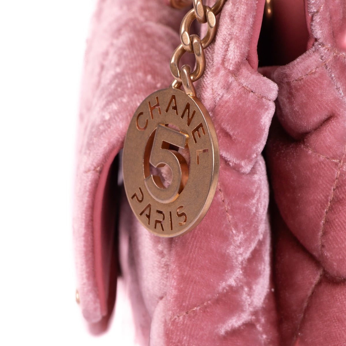 Chanel Pink Velvet Small Hobo Bag