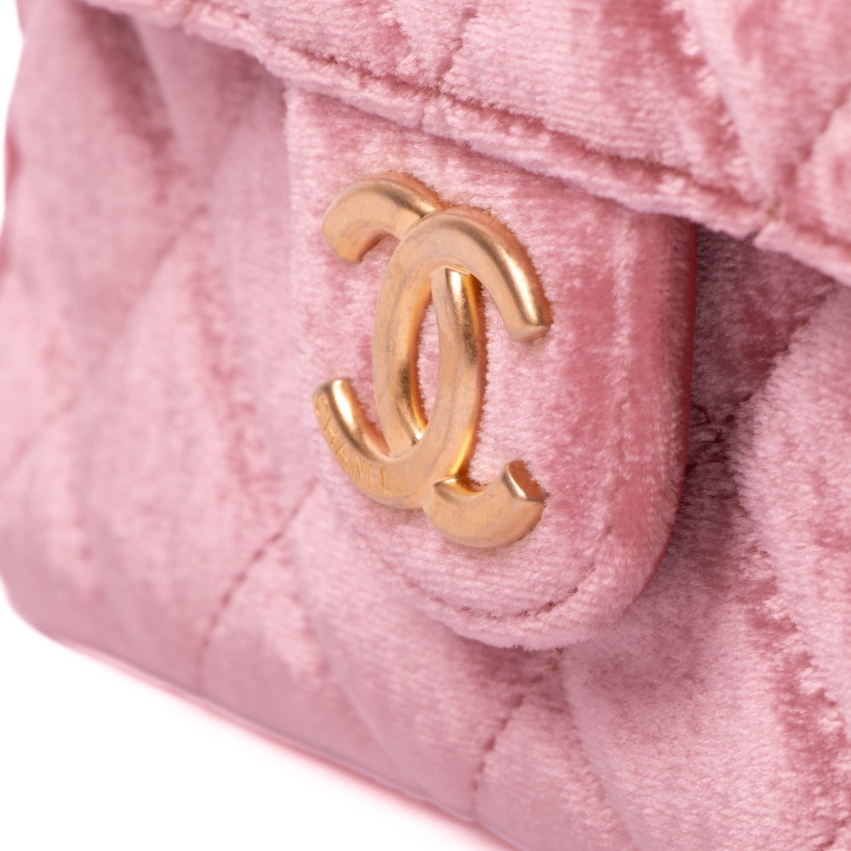 Chanel Pink Velvet Small Hobo Bag