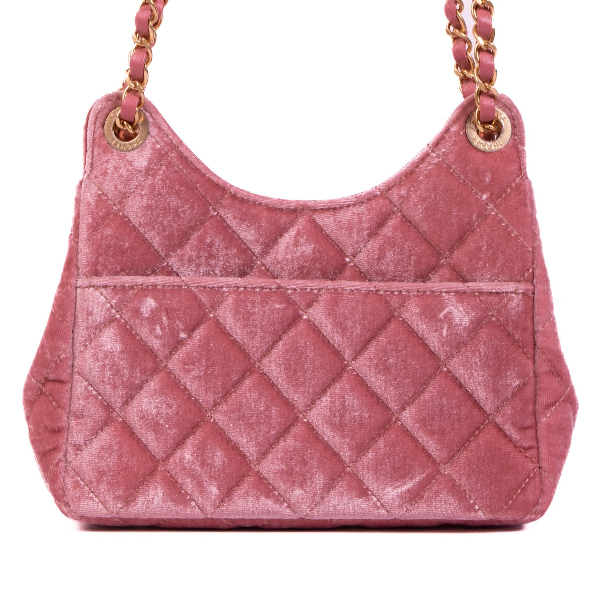 Chanel Pink Velvet Small Hobo Bag