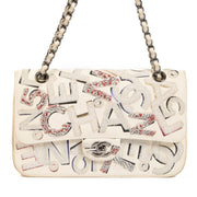 shop 100% authentic second hand Chanel White Graffiti 2014 Classic Flap Bag on Labellov.com