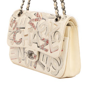 shop 100% authentic second hand Chanel White Graffiti 2014 Classic Flap Bag on Labellov.com