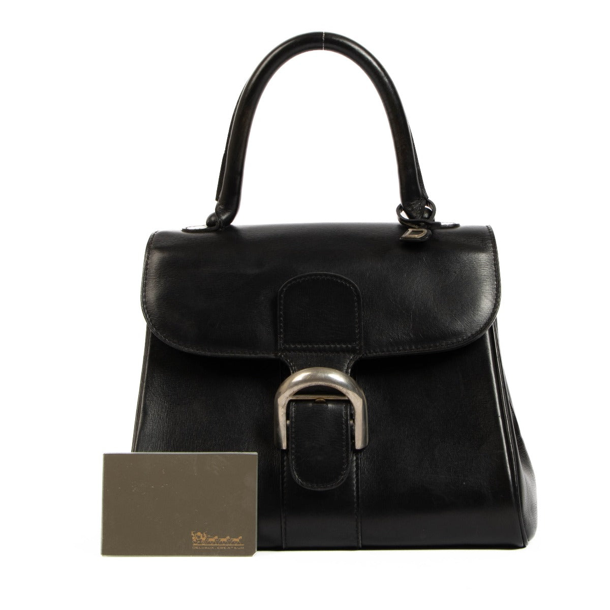 Shop safe online at Labellov in Antwerp Brussels and Knokke this 100% authentic second hand Delvaux Black Box Calf Brillant PM