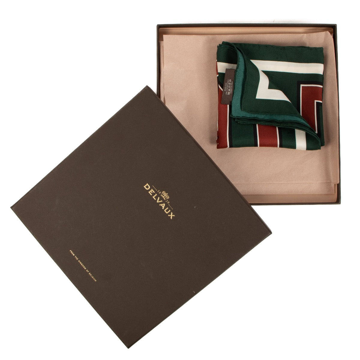 Buy an authentic Delvaux Green Brillant Hero Silk Scarf at Labellov in Antwerp.