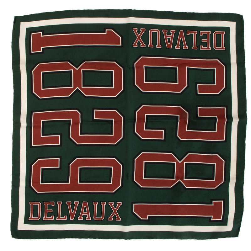 Buy an authentic Delvaux Green Brillant Hero Silk Scarf at Labellov in Antwerp.