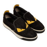 Fendi Black Suede Monster Slip-On Sneakers