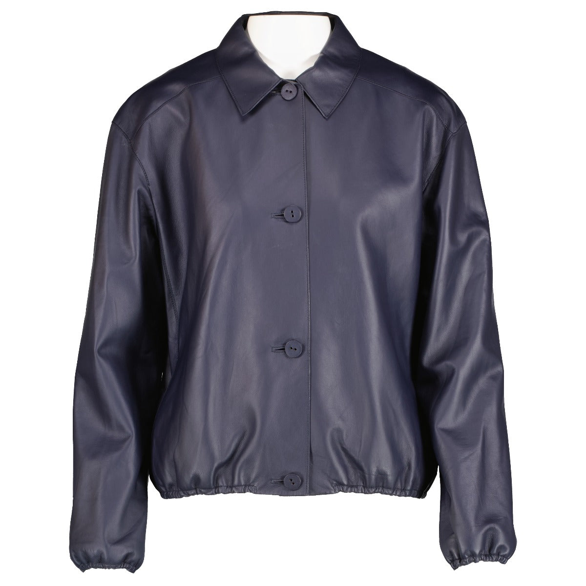 Hermès Blue Lambskin Leather Jacket