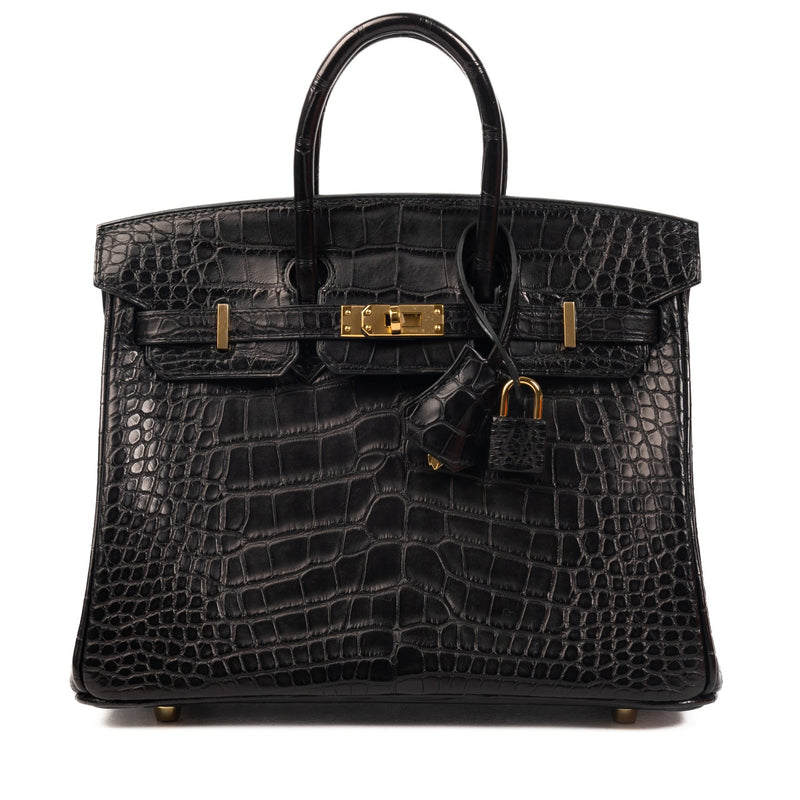 Hermès 2019 Birkin 25 Black Mat Alligator Mississippiencisis