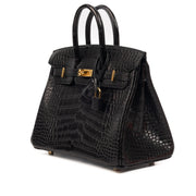 Hermès 2019 Birkin 25 Black Matt Alligator Mississippiencisis