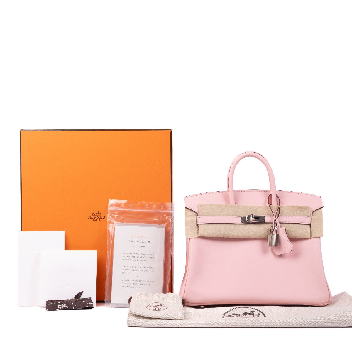 Authentic brand new Hermès Birkin 25 Rose Sakura Swift designer second hand on www.labellov.com