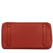 Hermès Birkin 35 Rouge Vif Taurillon Clemence Gold Hardware