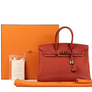 Shop vintage Hermès Birkin 35 Red Rouge Vif on www.labellov.com